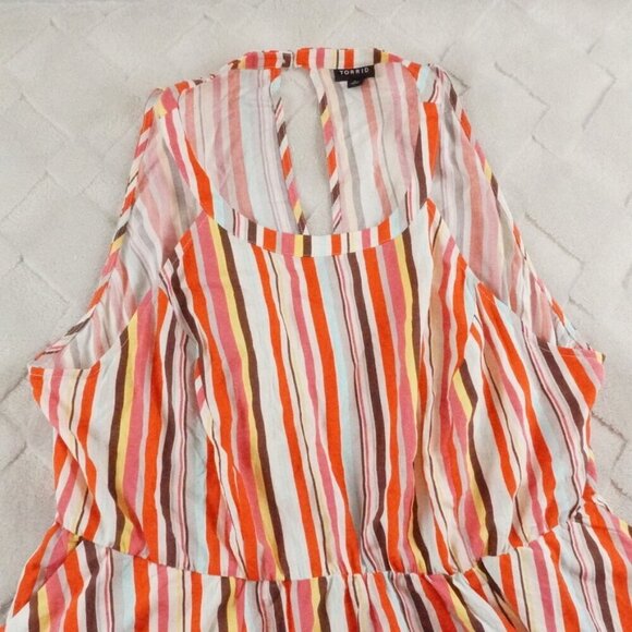 Torrid A-line Mini Dress Womens 2X Striped Multi Color Sleeveless - Picture 3 of 11